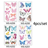 Butterfly Skin Tattoo Sticker False Tattoo Temporary Body Arm Face Makeup Tattoo Removable Butterfly Pattern Sticker for Childre