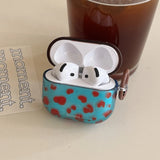 Semi-Transparent Blue-Brown Leopard Print + Ring Earphone Case Suitable for Apple for Airpodspro2 Case/For Airpodspro Case/For Airpods4 Case/For Airpods3 Case/For Airpods2 Case/Fashionable Women's Earphone Case/Simple Earphon