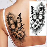 1 Sheet Beautiful Butterfly Flowers Temporary Tattoos For Women Girls Waterproof Fake Tattoos Floral Animals Temp Tatoo Stickers