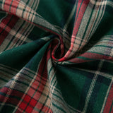 Gingham Sofa Cover with Ruffled Hem Elastic Machine Edges Washable for New Christmas Year Family Gathering Decorative Throw