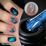 10ml Blue Cat Eye Gel Nail Polish Ocean Blue Magnetic Shimmer Effect Soak Off UV LED  Semi Permanent Nail Art