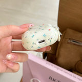 Cartoon Cute Color Flower Glossy Silicone Earphone Case for AirPods Pro 2 With Pendant for AirPods 4 3 2 1 Soft Cover Key ring