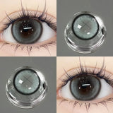 1Pair Soft Contact Lenses Grey Lenses Blue Eye Diameter 14.5mm  14.2mm 14.0mm Grey Lens Myopia Degree Beautiful Pupil