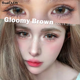 1 Pair Gray Colored Contact Lenses Natural Brown Pupils Eyes Contact lenses Soft Contacts 14.20mm