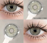 1 Pair Colored Myopia Contact Lenses for Eyes Fashion Lenses with Diopter Prescription Black Eye Lens Beauty Grey Pupil