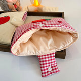 Cute Tomato Cloth Cover A6 Notebook Handcrafted Daily Schedule Book Portable Student Journal Writing Handbook with Inner