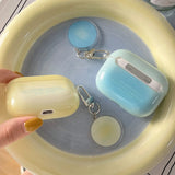 Korea Gradient Lemon Yellow Pendant Round Badge For AirPods Pro 2 Case For AirPods 1 2 3 4 Bluetooth Earphone Charging Box Cover