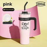 1200ml Large-Capacity Insulated Cup with a Antibacterial ceramic Inner Liner and an Attached Straw，car cup，water bottle