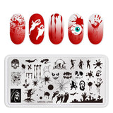 1PCS Halloween Nail Stamping Plates Rectangle Template Stencils Nail Art Stamp Image Plate Manicure Nail Print Tools