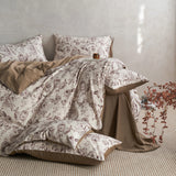 20% Linen and Cotton Bedding Sets Print Duvet Cover Sheet Pillowcase 4pcs Breathable Underwear Bed Linens