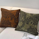 Soft Chenille Cushion Cover Scenic Pillow Case Chinese Traditional Style Home Sofa Decor Back Support Pillowcase Decorations