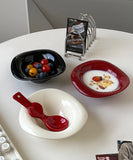 Handmade Ceramic Dessert Bowl Solid Color Yogurt Bowl Household High-value Tableware Fruit Salad Breakfast Oat Yogurt Bowl