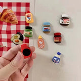 8pcs Refrigerator Magnets, Kawaii Cartoon Food Fridge Magnets, Cute Decorative Magnets Personalized Fridge Magnet Locker Cabinet