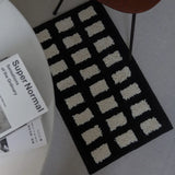 Tufting Black White Grids Bedside Rug Soft Geometric Carpet Bathroom Floor Pad Kids Room Bedroom Doormat Aesthetic Home Decor