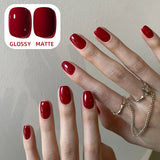 10ML Burgundy Red Gel Nail Polish Long-Lasting French Style Gel Nail Supplies For Manicure DIY Design Nail Art Varnish Winter