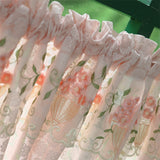 French Countryside Embroidery Lace Short Curtain Without Punching Blackout Curtain Velcro Pink Romantic Home Decoration Curtain