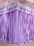 Princ Sle Double Layer Floor Length Court Mosquito Net Inteated Tee Door Opening Dust Proof Bed Curtain Bed Canopy