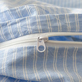 Japanese Blue Striped 100% Cotton Duvet Cover Set Queen King Bedding Set Soft Skin-friendly Comforter Cover Pillowcases Bedsheet