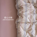New class A knitted cotton, Tianzhu cotton double-layer yarn four-piece set, simple and skin-friendly, student dormitory