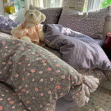 Simple Bedding Set Korean Style Soft Bed Sheet Set Queen King Size Duvet Cover Set No Filling With Pillowcase Bedroom Decor