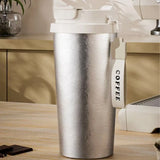 480ml Pure Titanium Coffee Mug/Thermos Cup With Straw And Cup Cover,Double-wall,Light,,Antibacterial Drinkware,Birthday Gifts