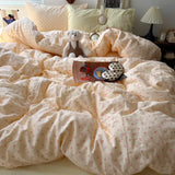 Fashion Polka Dots Printed Duvet Cover Set Super Soft Queen Size Bedding Sets Single Double Quilt Cover and Sheets Pillowcases