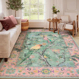 Floral Print Living Room Carpet Retro Light Luxury Large Area Bedroom Plush Rugs Home Decoration Coffee Table Floor Mat Tapis 러그