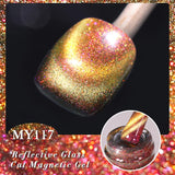 BORN PRETTY 10ml Black Glass Cat Magnetic Gel Nail Polish Ultra Shine Gold Silver Glitter Soak Off UV LED Gel Nail Art Varnish