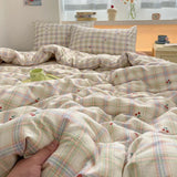 100% Cotton Bedding Set Cartoon Cute Animals Duvet Cover Set Bed Linen Flat Sheets Set 2 Pillowcases Single Double Queen Size