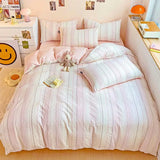Class A 60S Pure Cotton Bedding Sets Jacquard Cotton Skin Friendly Comforter Cover Set Girl Duvet Cover Set for Queen King Size