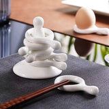 6pcs Set  Egg Stand Ceramic Chopstick Holders Spoon Rest Chopstick Stand  Kitchenware for Dining Table Decoration Home Ornament