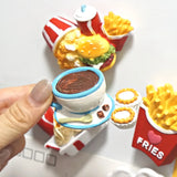 Food Magnets for Fridge Burger Chips Chicken Simulation Kitchen Magnetic Accessories Creative Photo Stickers Home Decorations