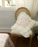 Romantic Ruffle Lace Cushion Cover ,100% Cotton Cloth Pillow Covers Decorative , Bed Throw Pillow Case , Sofa Cushion No Core