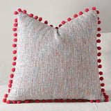 Boho Woven Throw Pillow Cover with Pompom Edge Living Room Sofa Bedroom Home Decor Zipper Soft Cushion Case Fashion Funda CoJin