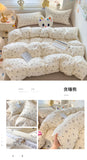 Class A Double Yarn Bedding Set Quilt Comforter Duvet Cover Set Printed Cotton Bedspread Skin Friendly Breathable Four-Piece Set