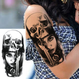 1 Sheet Compass Family Temporary Tattoos For Women Men Adults Flower Tribal Maori Totem Tattoo Sleeve Waterproof Temp Stickers