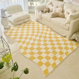 New Trendy Modern Art Checkerboard Living Room Carpet Large Area Decoration Girl Room IG Special-shaped Fluffy Soft Thick Rug