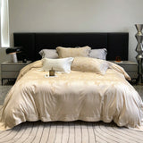 Luxury 1000TC Lyocell Cotton Jacquard Soft Silky Bedding Set Queen King Size Duvet Cover Bed Sheet/Fitted Sheet Pillowcases 4Pcs