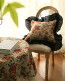 Romantic Ruffle Lace Cushion Cover ,100% Cotton Cloth Pillow Covers Decorative , Bed Throw Pillow Case , Sofa Cushion No Core