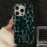 Phone Case For iPhone 17 16 15 Pro Max 14 13 12 11 16 15 Plus 16E 17 Air Retro Laser Cute Leopard Print Transparent Bumper Cover