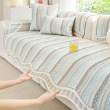 New Irregular Cooling Sofa Cushion Summer Nordic Striped Printing Couch Covers for Office Anti-Scratch Dustproof Seat Cushions