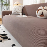 Stretch Sofa Cover Anti-Dust Armchair Protector Full-wrap Solid Corduroy Slipcover L Shape Corner Couch Cover ( 1/2/3/4 Seater )