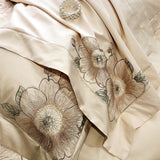 High end Flowers Embroidery Duvet Cover Set 1000TC Egyptian Cotton Bedding Sets Luxury Quilt Cover Fitted Bed Sheet Pillowcases