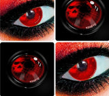 2 Pcs Cosplay Anime Eyes Lenses for Eyes Halloween Contacts Lenses Red Blackout White Contacts for Eye Colored Contact