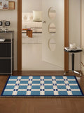Heavy Duty Wire Loop Doormat Minimalist Plaid Entrance Rug Anti-Slip Dust Trapping Floor Mat for Home, Entryway, and Hallway