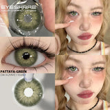 1Pair Myopia Lenses Colored Contact Lenses with Prescription Green High Quality Lenses Gray Pupils Lens Free Shipping