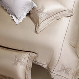 Luxury Butterfly Embroidery 1000TC Egyptian Cotton Bedding Set Duvet Cover, Bed Sheet, Pillowcases, With Elastic Band Bed Sheet