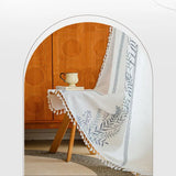 Boho Curtains Semi Sheer Floral Embroidery Cotton Fabric Linen Light Filtering Pocket Rod Windows Drapes for Living Room Bedroom