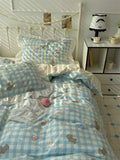 Romantic Floral Dog Cotton Bedding Set Lovely Cartoon Pure Cotton Four-Piece Suite Lace Design Cotton Duvet Cover eet Pillo...