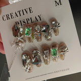 Handmade Nail Shot of Spicy Girl Heavy Industry Metal Lost Paradise Subculture Super Cool Spicy Girl Dark Personality  Nails